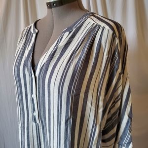 Avenue Shirt Mandarin Popover 22 24 Striped